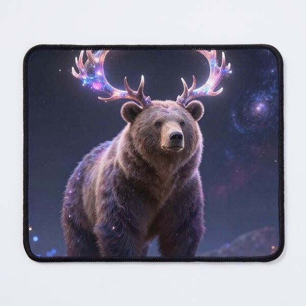 Item preview, Galaxy Bear with Glowing Antlers Cosmic Night designed and sold by MFMart.