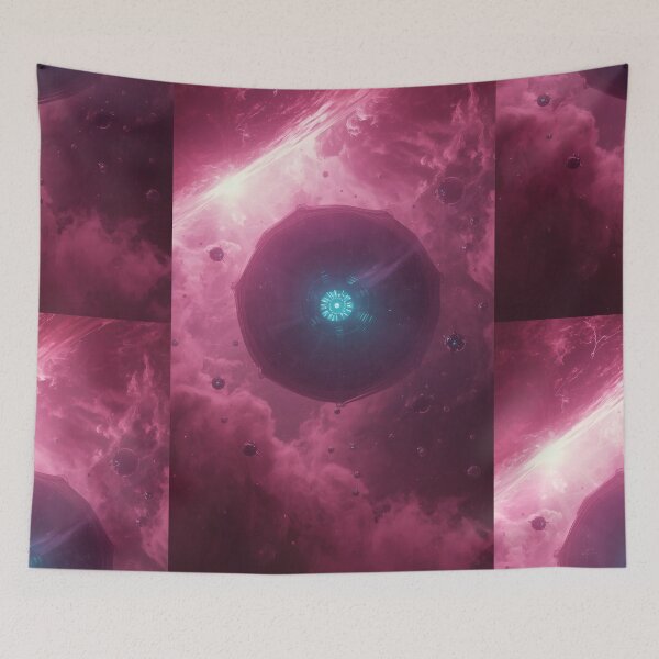 Item preview, Massive Alien Spacecraft In Magenta Cosmic Nebula designed and sold by monkeybusiness.pt.