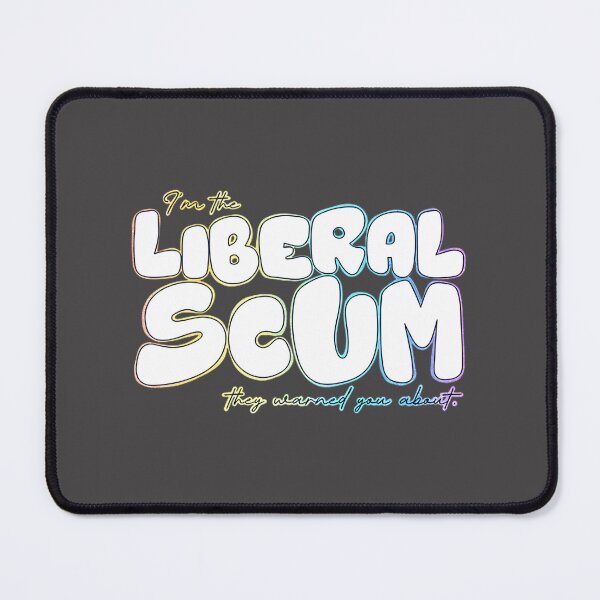 Artikelvorschau, Ich bin der liberale Abschaum – Weiße Bubble-Letter-Kunst mit Regenbogenumriss – Politisches Design entworfen und verkauft von Lyan-co.
