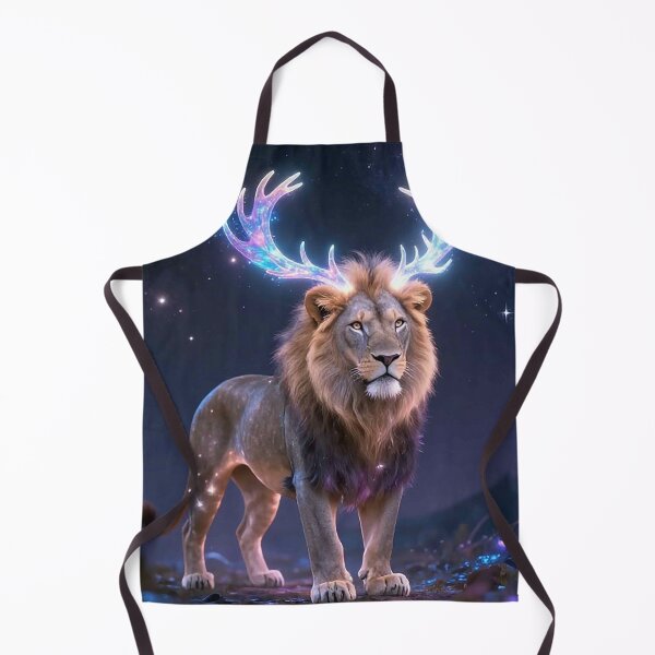 Item preview, Galaxy Lion with Glowing Antlers Cosmic Majesty designed and sold by MFMart.