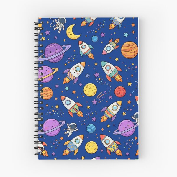 Item preview, Cute Cartoon Space Rockets Planets Childrens Bedding Pattern designed and sold by Shivora Studio.
