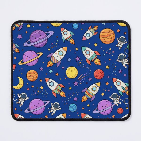Item preview, Cute Cartoon Space Rockets Planets Childrens Bedding Pattern designed and sold by Shivora Studio.