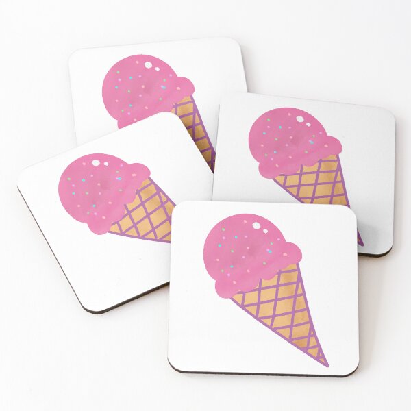 Aperçu de l'œuvre Pink Strawberry Ice Cream Waffle Cone créée et vendue par raun.draw.