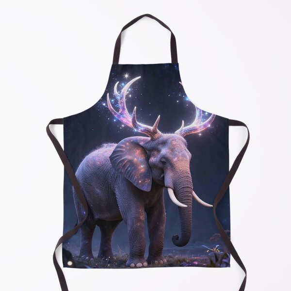 Item preview, Cosmic Galaxy Elephant with Glowing Antlers Starry Night designed and sold by MFMart.