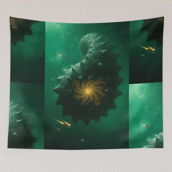 Item preview, Colossal Space Nautilus In Emerald Nebula designed and sold by monkeybusiness.pt.