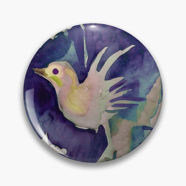 Aperçu de l'œuvre Oiseaux indigo chinoiserie aquarelle toile créée et vendue par Fani*.