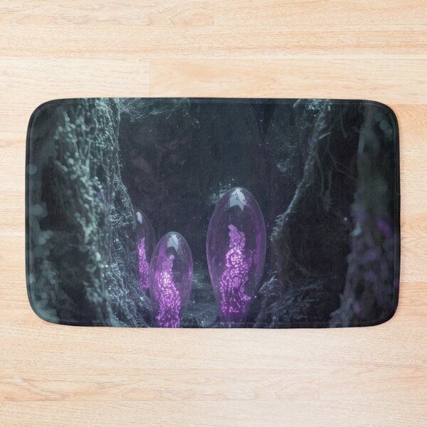Item preview, Bioluminescent Purple Pods In Alien Cave Canyon designed and sold by monkeybusiness.pt.