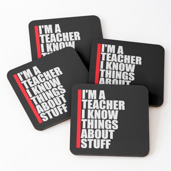 Item preview, I'm A Teacher I Know Things About Stuff Logo Text designed and sold by shirt-o-mat.