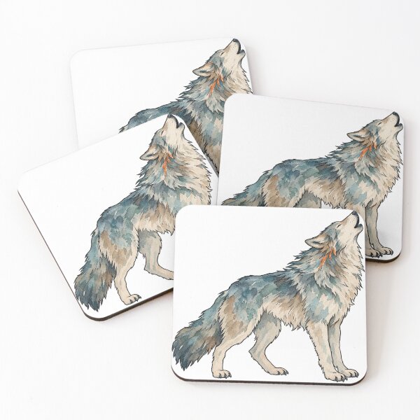 Item preview, Lone Howling Wolf Watercolor Wildlife Illustration designed and sold by Jessie's Palette.