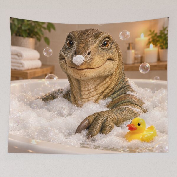 Item preview, Happy Iguanodon Bubble Bath designed and sold by Sillytoe.