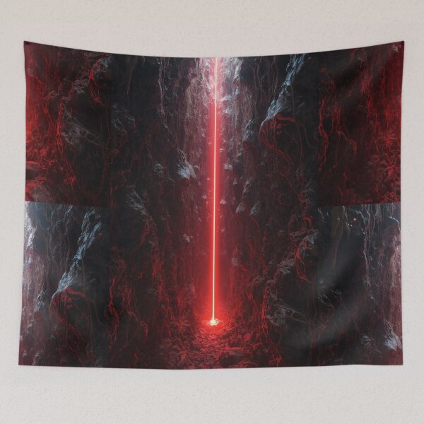 Item preview, Glowing Red Laser Piercing Dark Subterranean Abyss designed and sold by monkeybusiness.pt.