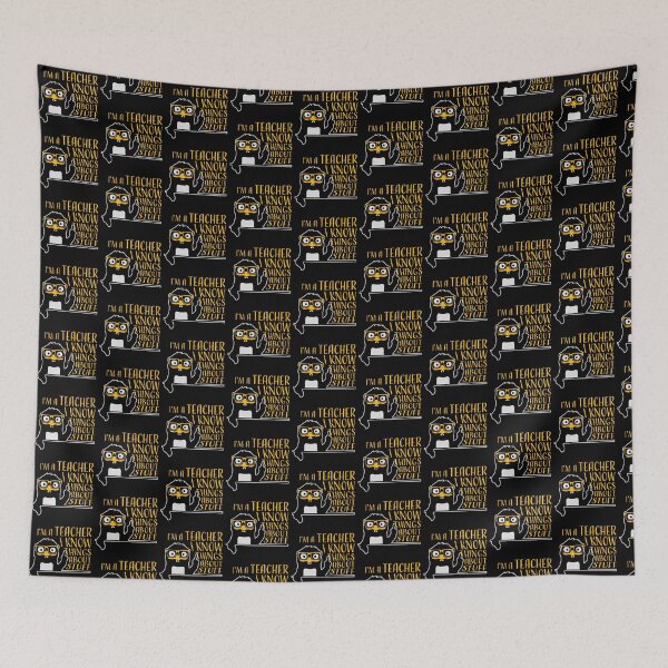 Item preview, I'm A Teacher I Know Things About Stuff Penguin Geek Nerd designed and sold by shirt-o-mat.