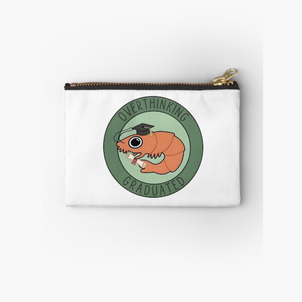 Item preview, Overthinking Graduated Cute Shrimp with Grad Cap and Diploma designed and sold by LuloCreative.