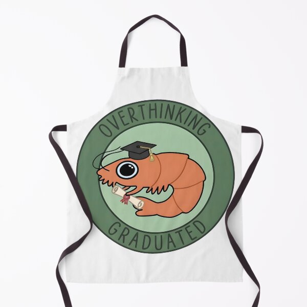 Item preview, Overthinking Graduated Cute Shrimp with Grad Cap and Diploma designed and sold by LuloCreative.