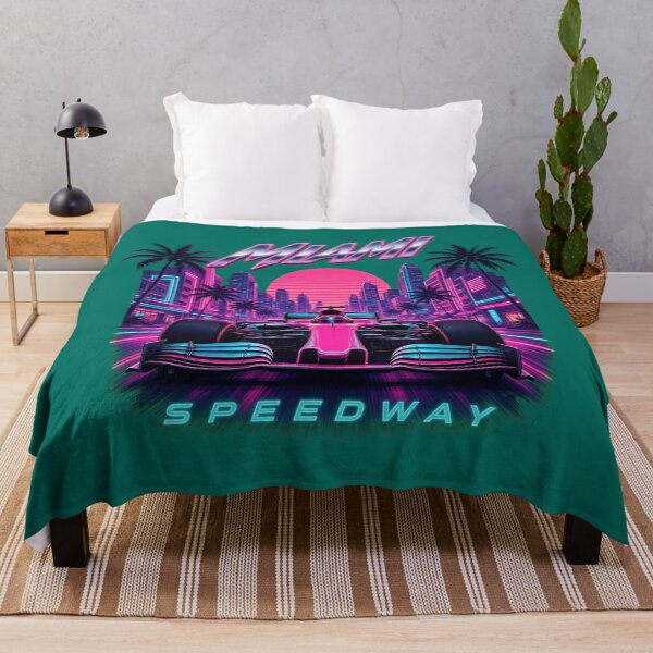 Item preview, Miami Speedway Synthwave Neon Palm Trees 80s Supercar designed and sold by bentleypotter.