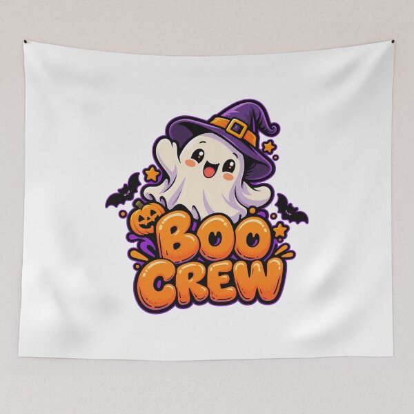 Item preview, Boo Crew - Cute Ghost Halloween Sticker designed and sold by Visual Dept..