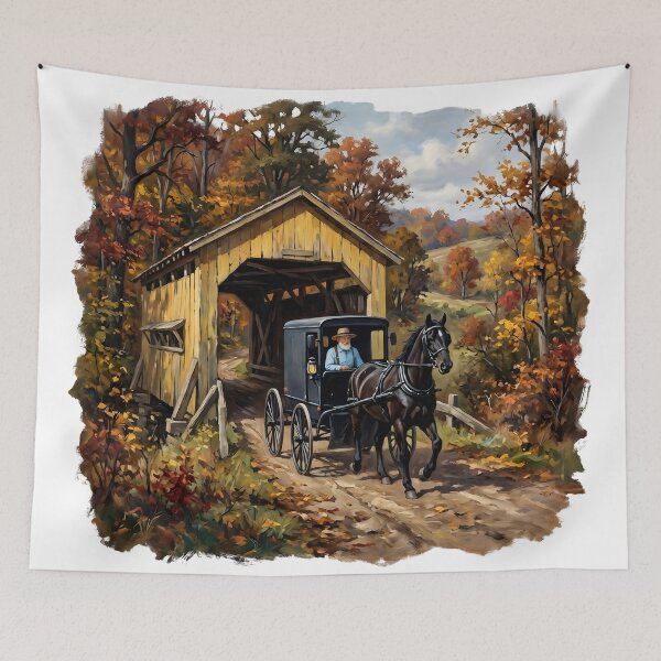 Item preview, Amish Country Covered Bridge designed and sold by The She Shed.