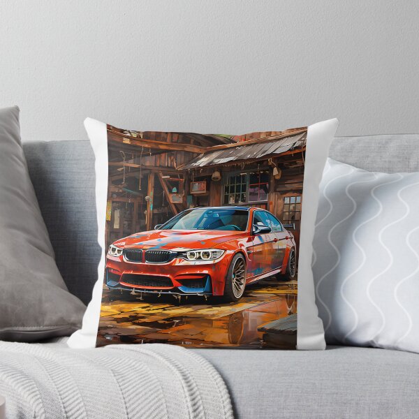 Item preview, Custom Sports Sedan Artwork in Rustic Wooden Workshop Setting designed and sold by Zyla Graphic.