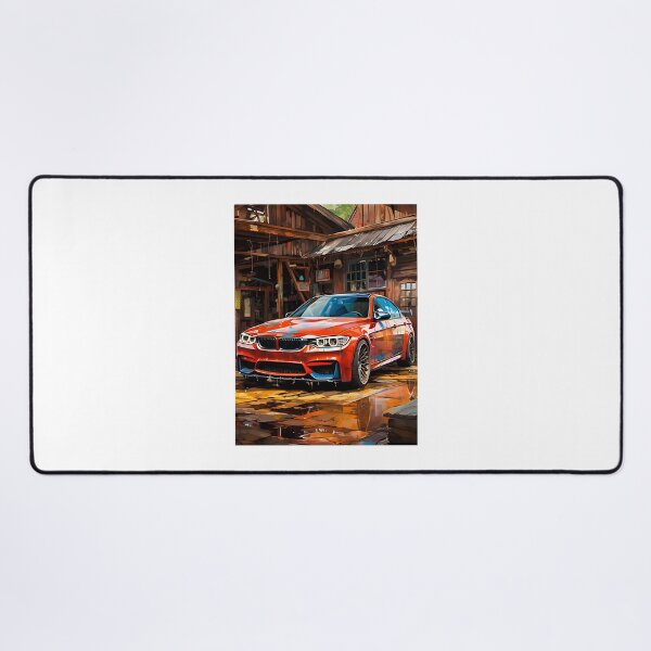 Item preview, Custom Sports Sedan Artwork in Rustic Wooden Workshop Setting designed and sold by Zyla Graphic.