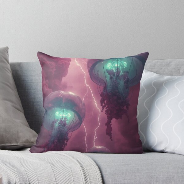 Item preview, Giant Cosmic Jellyfish In Crimson Lightning Storm designed and sold by monkeybusiness.pt.