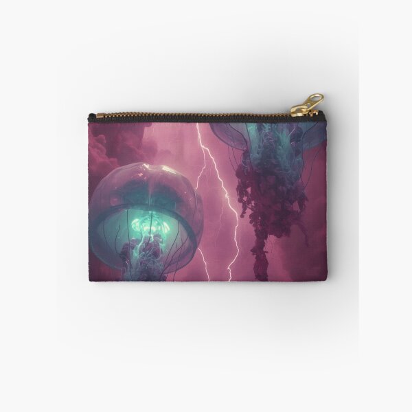 Item preview, Giant Cosmic Jellyfish In Crimson Lightning Storm designed and sold by monkeybusiness.pt.
