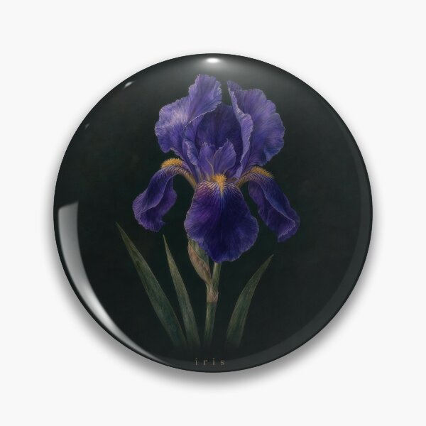 Aperçu de l'œuvre Iris Dark Botanical Illustration | Moody Floral Wall Art créée et vendue par FixationStudio.