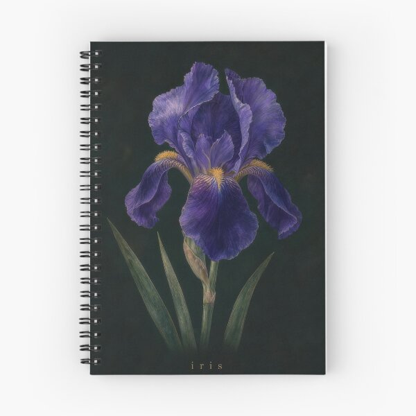 Item preview, Iris Dark Botanical Illustration | Moody Floral Wall Art designed and sold by FixationStudio.