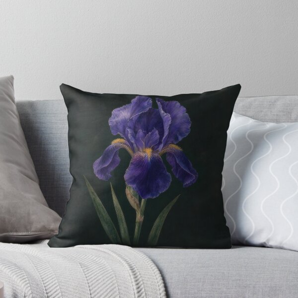 Item preview, Iris Dark Botanical Illustration | Moody Floral Wall Art designed and sold by FixationStudio.