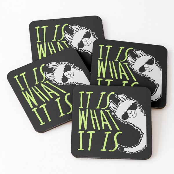 Item preview, It Is What It Is Inspirational Quote Logo Text Llama Sunglasses designed and sold by shirt-o-mat.