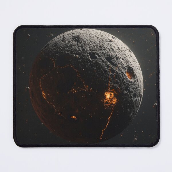 Item preview, Cratered Moon With Glowing Lava Fissures designed and sold by monkeybusiness.pt.