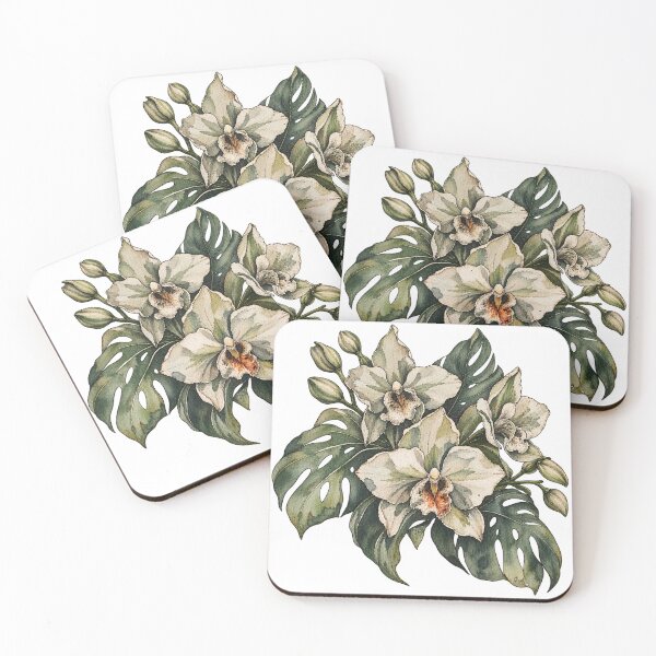 Item preview, Vibrant Tropical Flowers and Leaves in Watercolor designed and sold by Jessie's Palette.