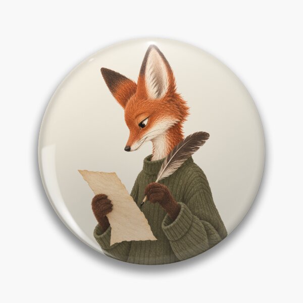 Item preview, Writer Fox – Cozy Fox Writing with a Quill designed and sold by maeumnote.