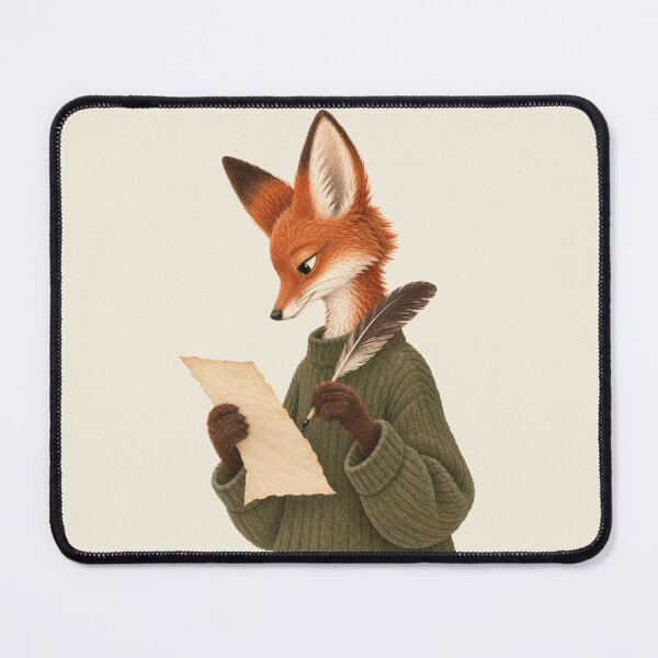 Item preview, Writer Fox – Cozy Fox Writing with a Quill designed and sold by maeumnote.