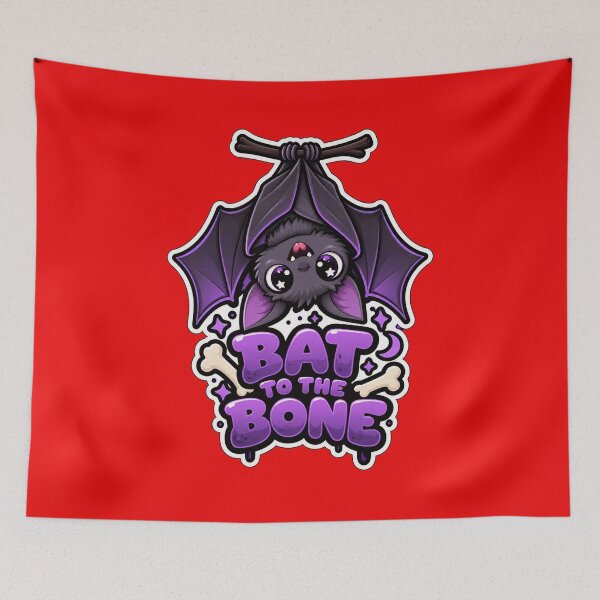 Item preview, Bat To The Bone - Cute Bat Halloween Sticker designed and sold by Visual Dept..
