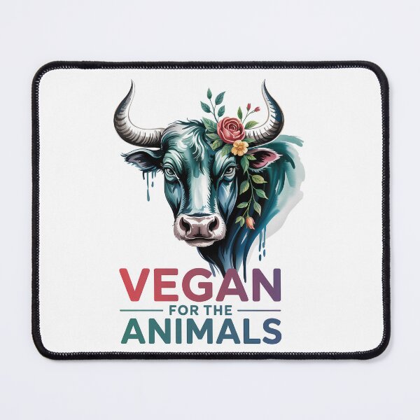 Item preview, Vegan For The Animals – Watercolor Cow Floral Animal Rights Design designed and sold by LoFizzy.