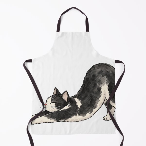 Item preview, Stretching Tuxedo Cat Hand Drawn Watercolor Art designed and sold by Jessie's Palette.