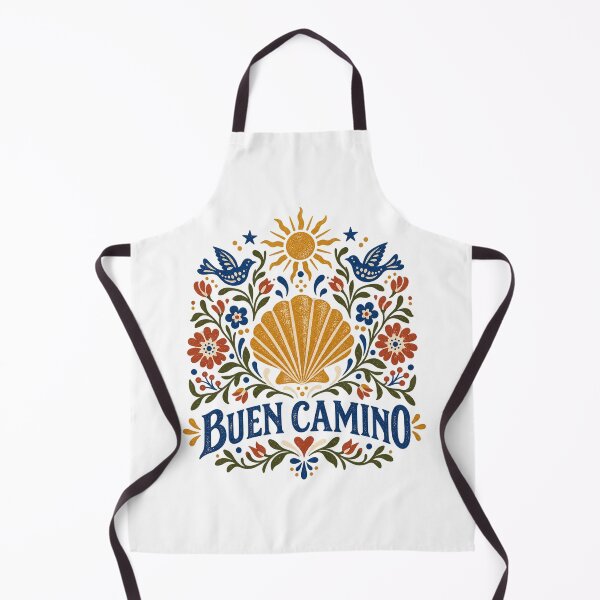 Item preview, Buen Camino Folk Art – Camino de Santiago Scallop Shell & Floral Design designed and sold by Studio Pico.