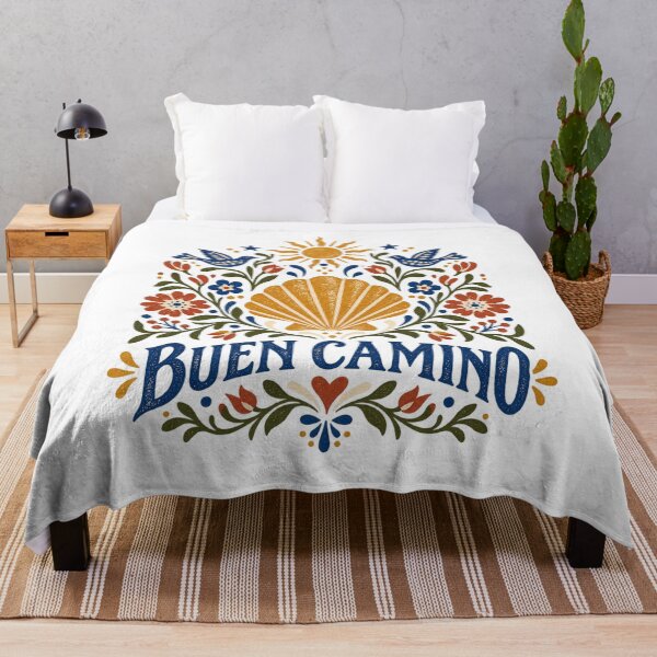 Item preview, Buen Camino Folk Art – Camino de Santiago Scallop Shell & Floral Design designed and sold by Studio Pico.