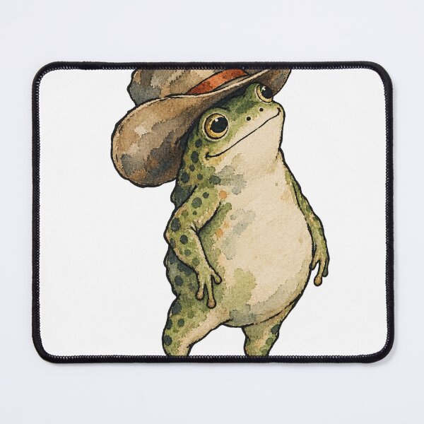 Item preview, Cute Cowboy Frog Wearing Western Hat Watercolor Art designed and sold by Jessie's Palette.