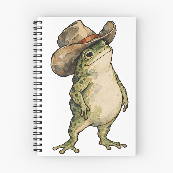 Item preview, Cute Cowboy Frog Wearing Western Hat Watercolor Art designed and sold by Jessie's Palette.