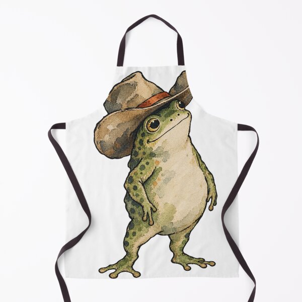 Item preview, Cute Cowboy Frog Wearing Western Hat Watercolor Art designed and sold by Jessie's Palette.