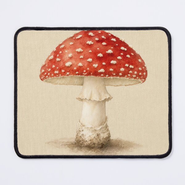 Artikelvorschau, Fly Agaric Mushroom Watercolor | Cottagecore Wall Art entworfen und verkauft von FixationStudio.