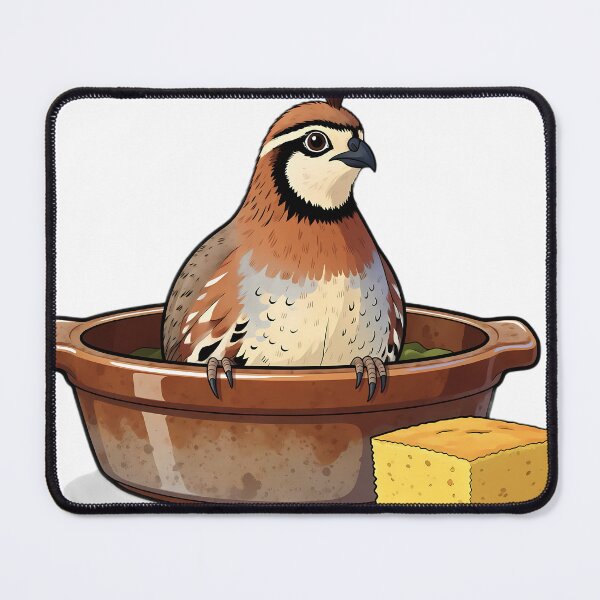 Item preview, Cute Bobwhite Quail in a Stoneware Casserole — Cozy Thanksgiving Feast designed and sold by pumsquare.