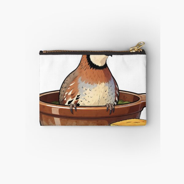 Item preview, Cute Bobwhite Quail in a Stoneware Casserole — Cozy Thanksgiving Feast designed and sold by pumsquare.