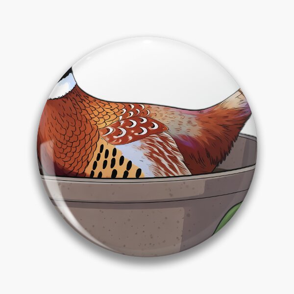 Item preview, Cute Ring-Necked Pheasant in a Stoneware Roasting Pan — Cozy Thanksgiving Feast designed and sold by pumsquare.