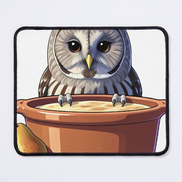 Item preview, Cute Barred Owl in a Ceramic Pudding Basin — Cozy Thanksgiving Feast designed and sold by pumsquare.