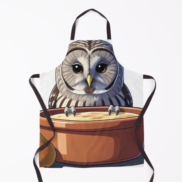 Item preview, Cute Barred Owl in a Ceramic Pudding Basin — Cozy Thanksgiving Feast designed and sold by pumsquare.
