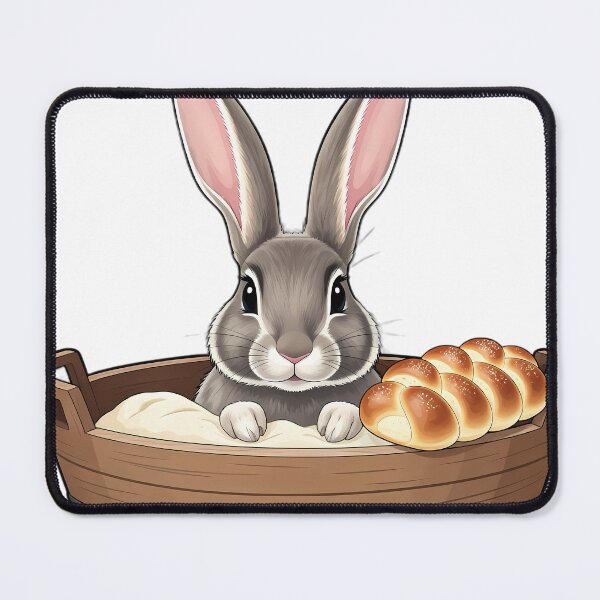 Item preview, Cute Eastern Cottontail in a Wooden Dough Trough — Cozy Thanksgiving Feast designed and sold by pumsquare.
