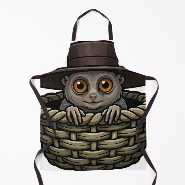 Item preview, Gothic Plague Doctor Tarsier in a Willow Basket — Dark Herbalist Familiar designed and sold by IllumeInk.