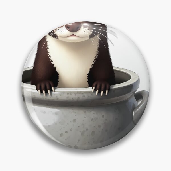 Item preview, Cute American Mink in a Stoneware Crock — Cozy Thanksgiving Feast designed and sold by pumsquare.